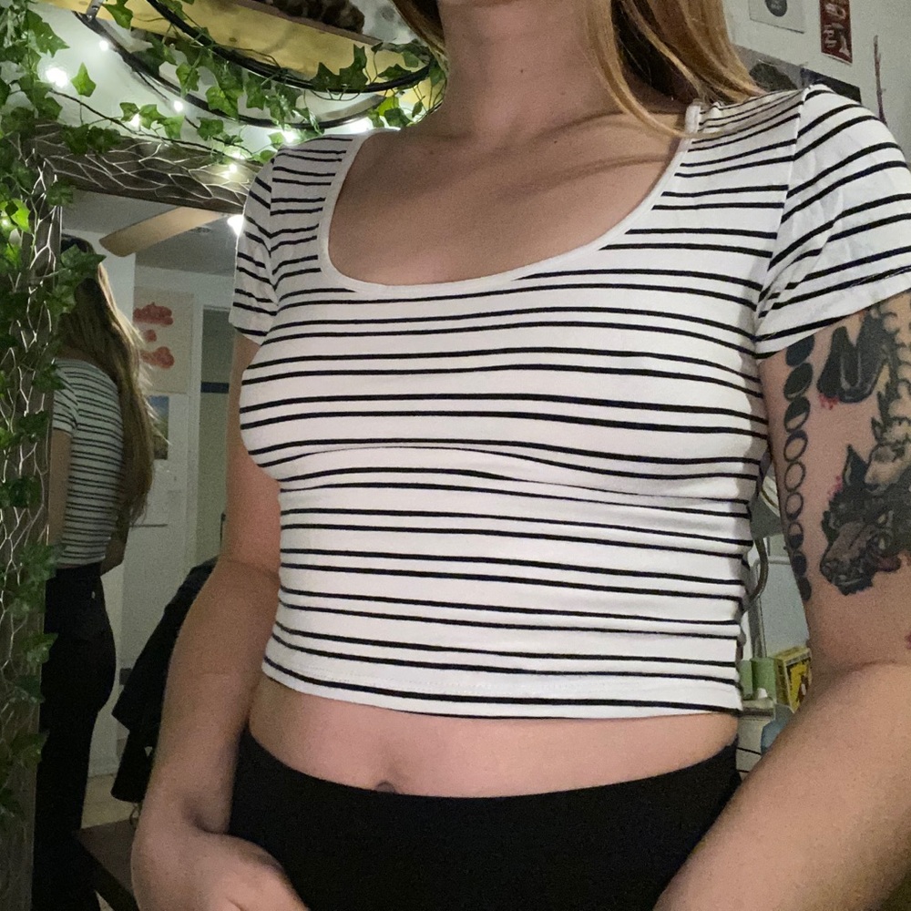 Black and White Striped top